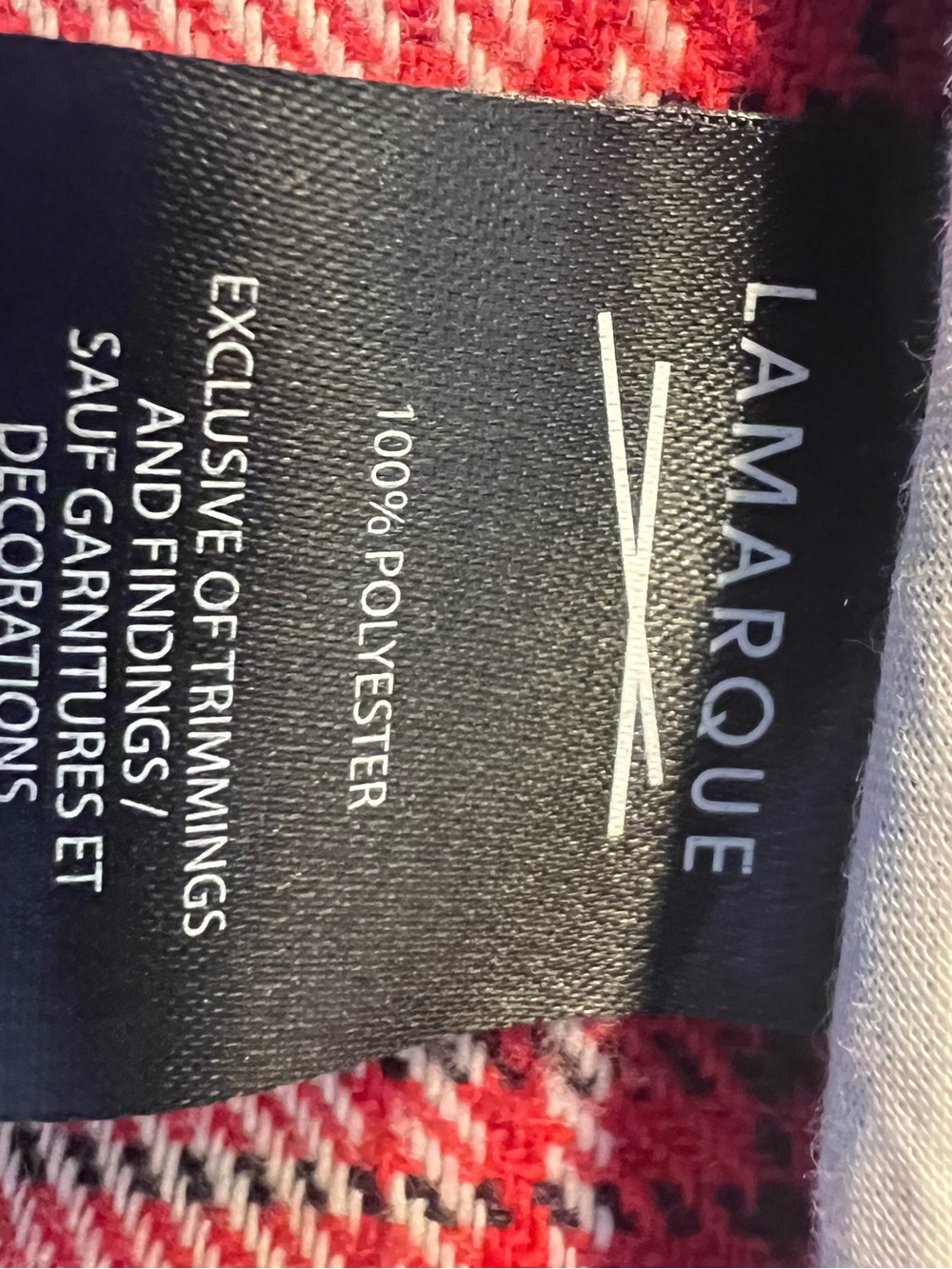 LAMARQUE Plaid Shacket Overshirt Red Black Flannel Jacket M - Picture 9 of 10